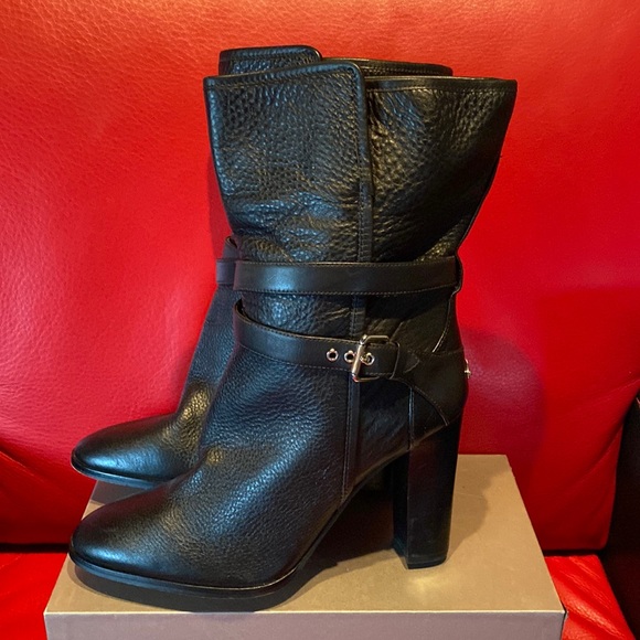 Coach Calf High Quality Leather Logo Booties Never Used - Picture 4 of 12